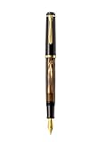 Pelikan Füllhalter Classic 200, Braun-Marmoriert, Feder M (mittel), hochwertiger Kolbenfüller im Geschenk-Etui, 808897