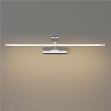 LED-Wandleuchter mit 3 Farbwechseln, faltbar, einziehbar, für modernes Badezimmer und Make-up, silberfarbene Spiegelschrankbeleuchtung, elegante und platzsparende Lösung