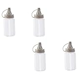 Gadpiparty 4 Stück Teiliges Quetschflaschen Kunststoff Leichte Tragbare Saucen Gewürzspender für Ketchup Salatdressings Bbq saucen Praktische Dosierflaschen für Küche und Unterwegs