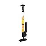 Feuerrohr – Edelstahl Outdoor Feuersäule und Pelletfackel Terrassenheizer mit Stabiler Basis - Elegante Gartenkamin Alternative für Terrasse und Garten