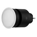 REV Steckdosenlampe - 4-stufig dimmbar, 10W, 850lm, 3000K, Steckdosenlicht zum Einstecken in Steckdosen, Verlängerungskabel & Mehrfachsteckdosen, anthrazit