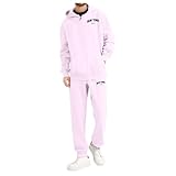 Vexuqedy Trainingsanzug Herren 2-Teilig Hoodie und Sporthose Freizeitanzug Set Stilvolle Bedruckt Winterjacke Kapuzenpullover Baumwolle Bequem Thermohose Jogginghose Übergangs Sportanzug