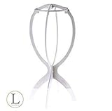 LUTTMANN® Perückenständer Wig Stand Halter in weiß, statt Styroporkopf – Für sämtliche Perücken, Turbane, Kopfbedeckungen und Mützen geeignet – perfekt für Reisen
