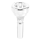 LIFKOME Versilbertes Messing Mundstück für Cornet Blechblasinstrumente Arbeitsersparendes Design Geeignet für Anfänger und Profis Langlebiges Metall Vielseitig Einsetzbar bei Verschiedenen