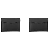 Scalewbin 2X PU LEDer A4 Aktenordner Dokumenten Halter Wasser Dichter Portfolio Umschlag Ordner Etui mit Schnappen Verschluss (Schwarz)