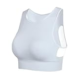 Generisch Damen Sport-BH mit Bügel Netzstoff Beauty-Back doppellagig für Fitness Yoga Laufen Sportunterwäsche Weste (White XL)