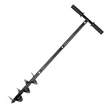Handerdbohrer 60-85cm Einstellbarer, ø10cm Erdlochbohrer mit Abnehmbarer rutschfestem Griff für das Setzen von Zaunpfählen, Einpflanzungen, Garten Pflanzbohrer Pfahlbohrer Erdbohrer Pflanzbohrer