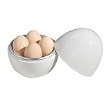 Heiikiuy Eierkocher für Mikrowelle, Schnellkochtopf mit 5 Minuten für harte oder weiche Eier, Dampfgarer für bis zu 4 Eier, Mehrzweck-Dampffunktion