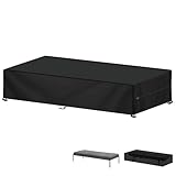 LAMUNI Abdeckplane für Sonnenliege Abdeckung für Gartenliege Schutzhülle Wasserdicht Abdeckhauben für Liegen, 420D Oxford Outdoor Liegestuhl Gartenliege Abdeckung mit Schnallen, 210x75x40cm