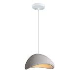 LIGKIN Pendelleuchte Moderne Hängelampe Kreative Ø20cm Lampenschirm Kronleuchter, Hängeleuchte E27 Verstellbar Deckenleuchte für Schlafzimmer Esszimmer Wohnzimmer, Grau