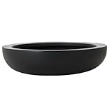 VIVANNO Pflanzschale Fiberglas anthrazit Plana 9x34 cm - Blumenschale für Garten und Balkon - Robuste Dekoschale