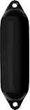 Seilflechter - Aufblasbarer Fender 210 x 620 mm in Schwarz, Langfender mit 2 Augen, für Boot & Yacht