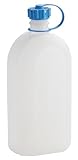 hünersdorff Kunststoffflasche / Trinkflasche / Vorratsflasche mit dichtem Schraubdeckel, Chemie- und Lebensmittelbeständig, 2 Liter, Made in Germany,Natur
