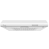 KKT KOLBE Dunstabzugshaube 60 cm | Unterbauhaube | Flachschirmhaube | Druckknopf Bedienung | LED-Beleuchtung | Abluft Umluft | 3 Leistungsstufen | Weiß | UBH600W