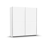 Rauch Möbel Saturn, Schwebetürenschrank, Kleiderschrank, Kleiderschränke, Garderobe, Schrank mit Stauraum, 2-türig, Farbe Alpinweiß, 175x191x59cm