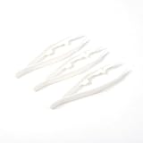 QUXVUIS 3 Stücke Einweg Pinzette Bunte Sicherheitsperlen Pinzette Clip Spielzeug Modell Handwerk Kinder DIY Zubehör Liefert Schere, Weiß