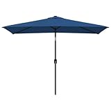 Frdhee Sonnenschirm Strand,Sonnenschirm mit Metall-Mast 300x200 cm Azurblau für Außenbereich, Terrasse, Garten, Hinterhof, Sand