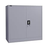 Makika Aktenschrank Büroschrank abschließbar 40x90x90cm - Lagerschrank Materialschrank Stahlschrank mit 2 Türen - Höhenverstellbarer Einlegeboden in Anthrazit