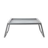 Faltbarer Laptoptisch für Bett, Schoßschreibtisch, Betttisch, Frühstückstablett, tragbarer Mini-Picknicktisch, Stauraum, Laptop-Schreibtisch, Lesehalter(grau)