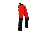 FOREST FIGHTER Start-Up AIR Schnittschutzhose - rot - Bundhose - Forsthose - Forstkleidung (XS, Kurz)
