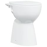 vidaXL Randloses WC, Keramik, Weiß, 50,5x36,5x50 cm, Soft-Close-Sitz, 7 cm Extra Komforthöhe, Tiefspüler, Slim Design, Badezimmer-Toilette, Hygienisch