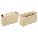 sourcing map Geldbörsen-Organizer-Einsatz-Set, tragbare Filz-Organizer-Taschen mit Reißverschluss, mehrere Fächer, Geldbörseneinsatz für Schultertasche, Tragetasche, Handtaschenformer (21,6 x 6,1 x