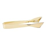 Baxnore Edelstahl-Eiszange, rutschfeste Zuckerzange, dicke Eiszange, rostfreie Lebensmittelzange, Mehrzweck-Küchenpinzette für Zuhause, Küche, Bar (Gold Plated)