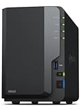 Synology DS223 8 TB 2 Bay Desktop NAS-Lösung installiert mit 2 x 4 TB Western Digital Red Plus Laufwerken