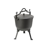 LALABU Gulaschkanone, 8L Gulaschkessel mit Abnehmbarer Aufhäng-/Tragegriff,Camping Cooking Set mit Deckel für Outdoor Kochen, Feldküche - Eintopfofen Suppentopf Gulasch
