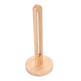 DINHEAROM Platzsparender Holz Küchenrollenhalter ohne Bohren Natürlicher Holzlook Stehender Papierhandtuchhalter für Küche und Bad Einfache Montage Rustikales Design Kompakte