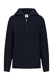 HANSEHELD Damen Troyer Schurwolle Marine-Blau 42 | Pullover | 100% Schurwolle | Strickpullover für Frauen | Troyerkragen | Reißverschluss | Wollpullover | Made in Germany