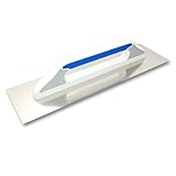 DEWEPRO® Schweizer Glättekelle Glättkelle - Aufziehplatte - Aufziehglätte - Traufel - Edelstahl 480x130mm - glatt - hochwertiger 3-K-Griff