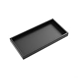 Spülmaschinenfestes, bruchsicheres Organizer-Tablett, stilvolle Aufbewahrungsmöglichkeit für Badezimmerzubehör, Schwarz, 20 x 10 cm