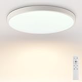 Oraymin Deckenlampe mit Fernbedienung 18W 2000LM, IP44 Wasserdicht Badezimmer Lampe, LED Deckenleuchte Dimmbar 3000K - 6500K Warmweiß Kaltweiß Tageslicht für Wohnzimmer Kinderzimmer Bad Flur Ø23cm
