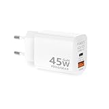 PYRODUM USB C Ladegerät 45W, 2 Port Netzteil USB, PD 3.0 Schnellladegerät, Mehrfach Stecker Fast Charger Netzteil für Samsung Galaxy S24/S23/S22,iPhone 16/15/14 Pro Max/iPad/Pixel, Handy Ladegeräte