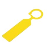 UTHCLO 120 Stück Wiederverwendbare Gelbe Kunststoff Weinflaschen etiketten mit Schnappverschluss Wetterfest Dickes Material als Garten pflanzenschilder und Beschriftung für Wein