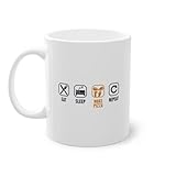 Eat Sleep Make Pizza Repeat Pizza Pizza Liebhaber Kaffeetasse | Pizzablech Pizzaofen Pizzabäcker Tasse Weiß (05808B)