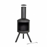 La Hacienda Barola Terrassenofen - Terrassenofen - Feuerstelle für entspannte Abende - Feuersäule Outdoor - Terrassenkamin - Gartenofen aus hochwertigem Stahl 44x56x126 cm