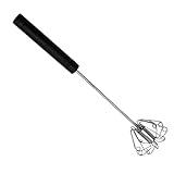 Schneebesen – Eierschlägel | rotierender Rührer | hitzebeständiger Küchenbesen zum Rühren, Kochen, Backen, Schlagen, Aufschäumen und Rühren, Edelstahl, Mini-Handschneebesen, Küchenutensilien