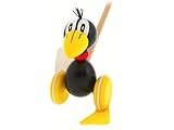 Brink Holzspielzeug Schiebefigur'Rabe' Schiebe-Tier auf Rädern Kleinkind Schiebe-Laufrad mit Lauf-Stock Watschel-Ente