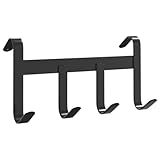 vidaXL Trensenhalter, Zaumhaken mit 4 Haken, Trensenaufhänger für Scheune Sattelkammer Stall, Trensenhaken, Schwarz Pulverbeschichteter Stahl