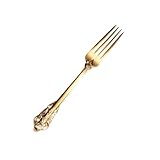 COMPUKAS Edelstahl Menügabel Golden Klassische Prägung Tafelgabel für Western Geschirr Serviergabel für Zuhause und Restaurant