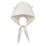 ZYKEJJDDAK Einfarbiger Katzenohrhut mit Krawatte, Turban, Outdoor-Sport, Klettern, Katzenohren, für Damen und Mädchen, bequem, Off White1, Einheitsgröße