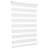 Sekey Doppelrollo Klemmfix ohne Bohren für Fenster, Doppelrollo 75 cm breit, Duo Rollo Jalousie Sonnenschutz, 75x130cm, Weiß