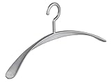 6 Stück Kleiderbügel Garderobenbügel Wing Silber - 45 cm breit - breite Schulterauflagen - Kuststoffkleiderbügel - körpergeformt