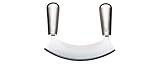 MasterClass Acero Edelstahl Rostfreier Kohlenstoffstahl mit einer Klinge Wiegemesser / Hachoir, Gebogener Kräuter Zerkleinerer, 18 cm (7'') – Silber
