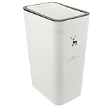 TOVINANNA Schmaler Abfalleimer mit Deckel und Praktischem Druckverschluss Müllbehälter für Badezimmer Küche Schlafzimmer Geruchsbindend Leicht zu Reinigen Stilvoll Bedruckt Vielseitig