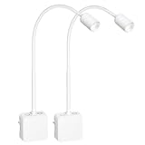 PRINCEWAY LED Strahler Leseleuchte Wand Bett Wandlampe Weiß für Steckdose, Steckdosenlampen LED Dimmbar 2er Pack für Schlafzimmer Küche Wohnzimmer, Zwei Berührungsschalter, 3er Lichtfarbmodi