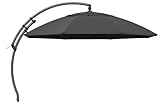 Sun Garden Easy Sun TM Ampelschirm 375 cm | rund | Aluminium Silber | 100% Olefin (ca. 190 g/m²) | 360° drehbar | Öffnung mit Kurbel | Bezug in Anthrazit B057