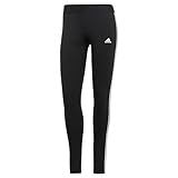 adidas Damen 3 Stripes Leggings , Black / White, L